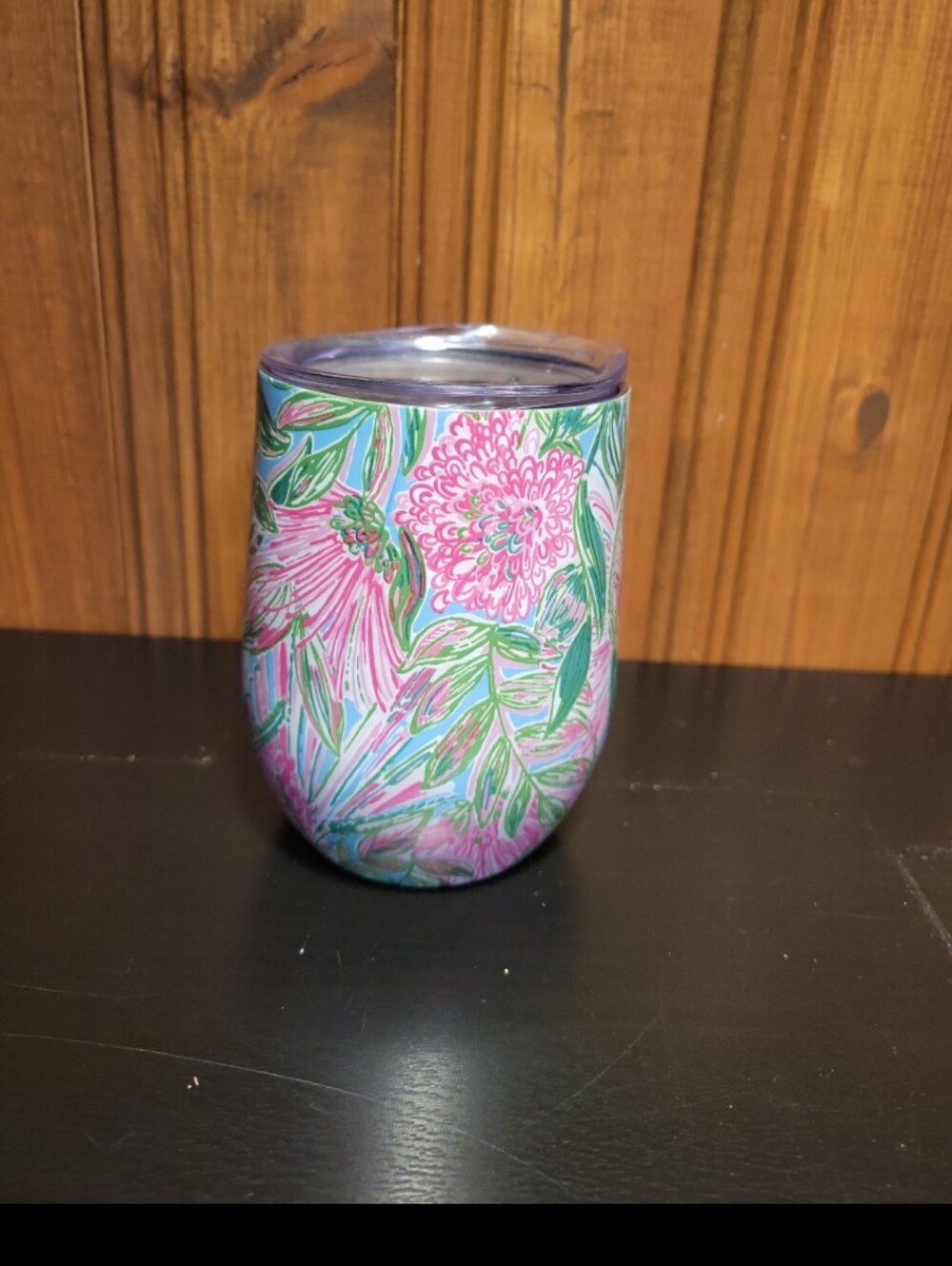 Lilly PULITZER Insulated Floral Pink & Green Stemless Tumbler - Designer Style